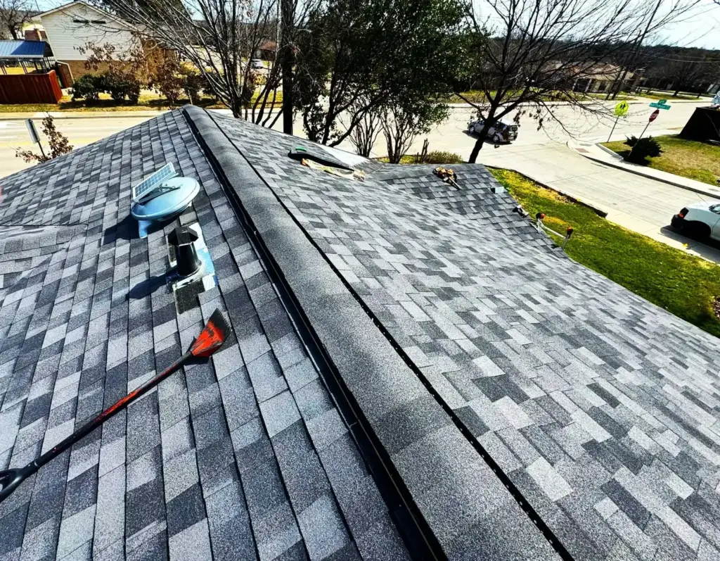 Completed architectural shingle roof replacement